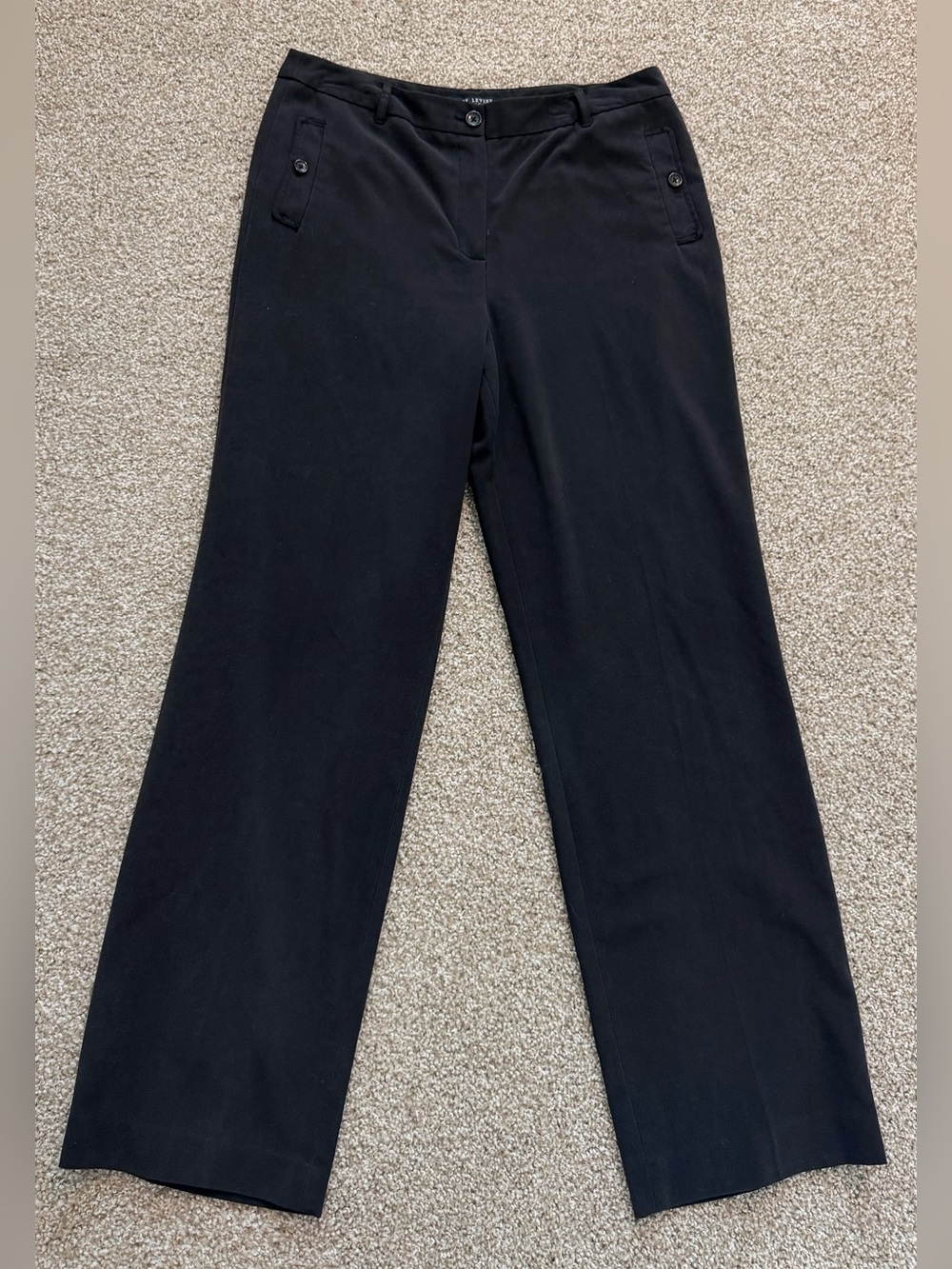 Larry Levine Black Wide Straight-Leg Trousers